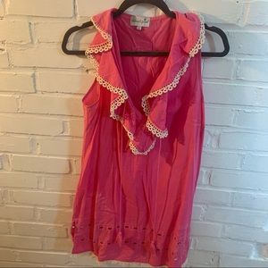Shirt dress or shirt! Bright fun pink!